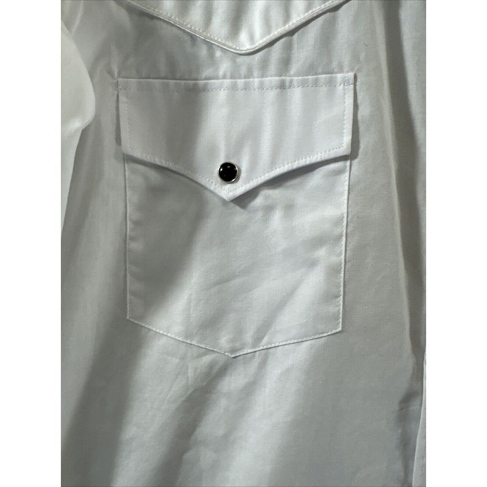 White Horse Men Medium Western Shirt Cowboy Cut‎ Horse Embroidery Rockabilly - Picture 7 of 13